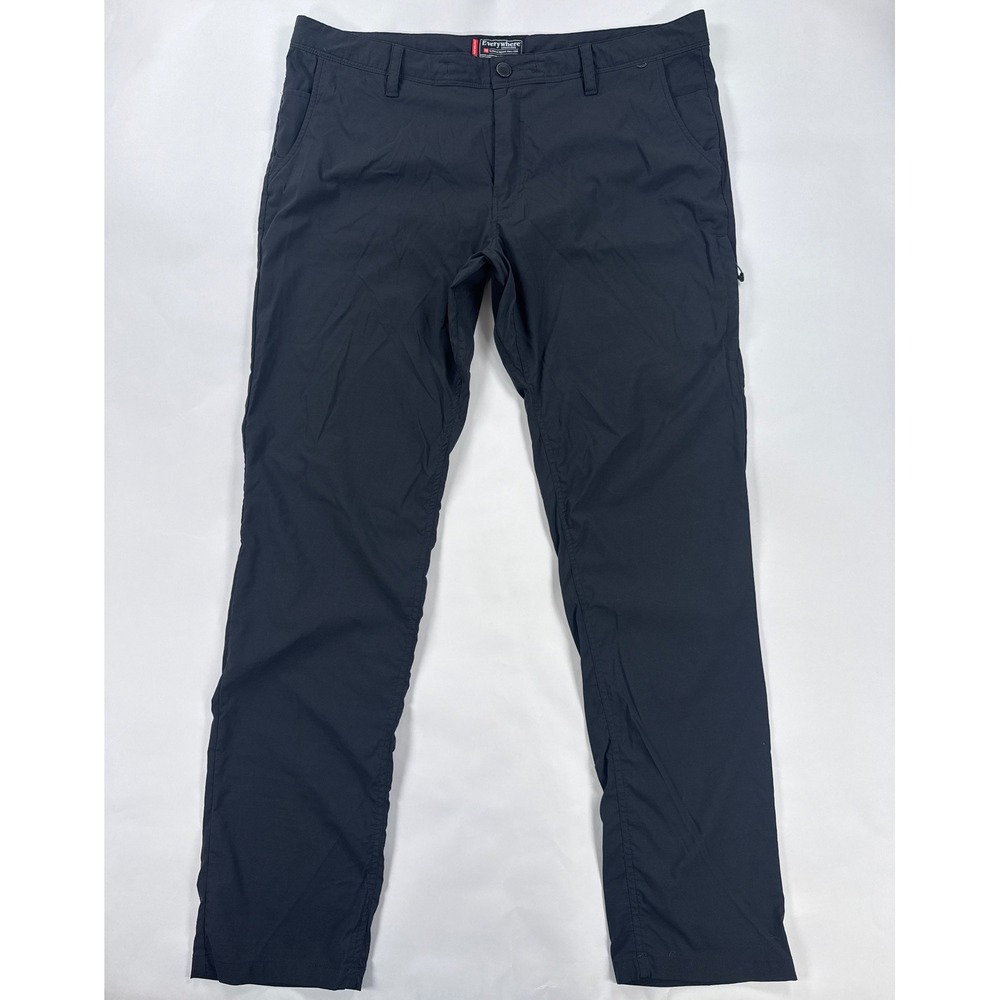 686 Mens Everywhere Pants 38x34 Black Featherlight Slim Fit Chino Technical